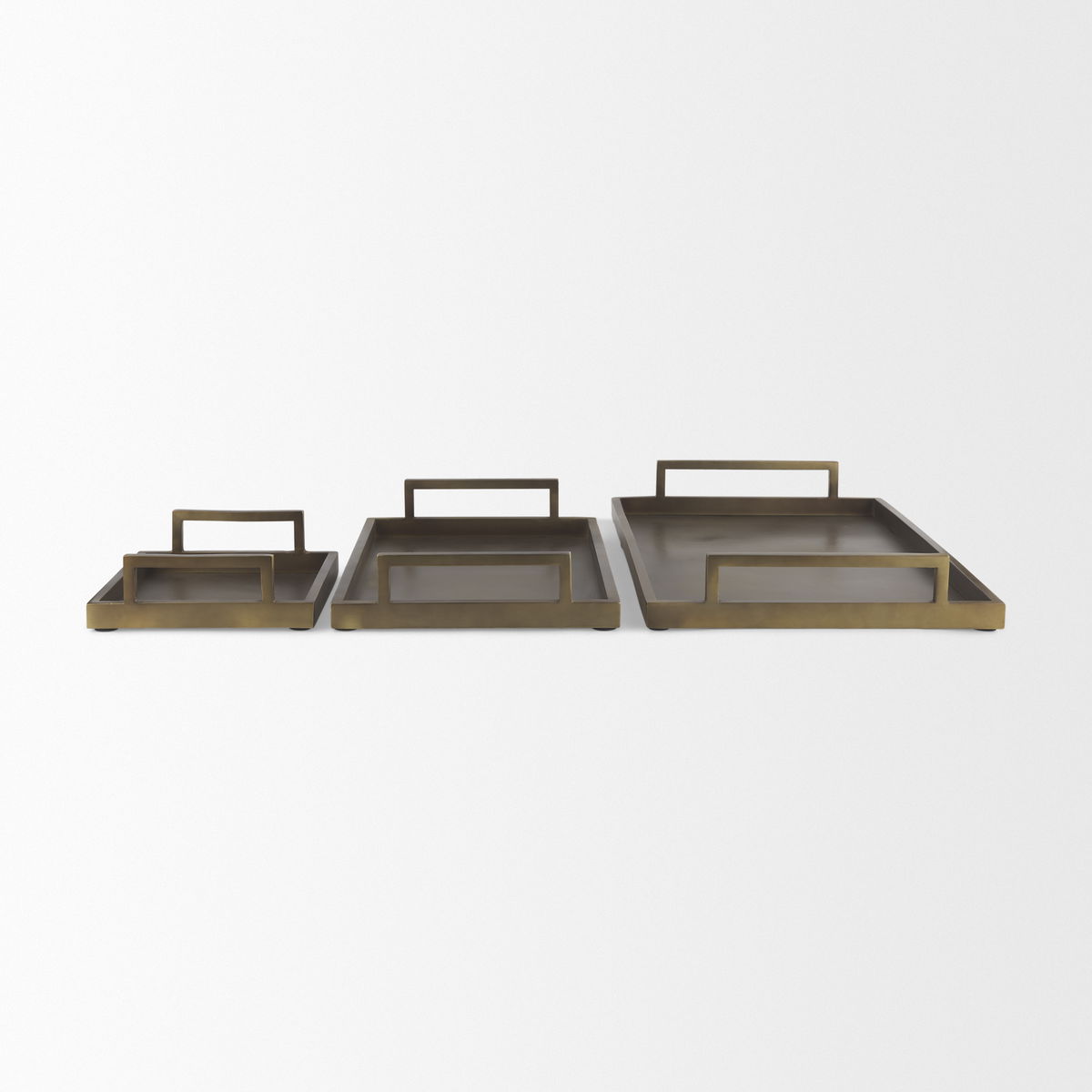 Shay Aluminium Tray - Medium, Decorative Tray by Mercana, 17" length x 12" width x 3" height View 15