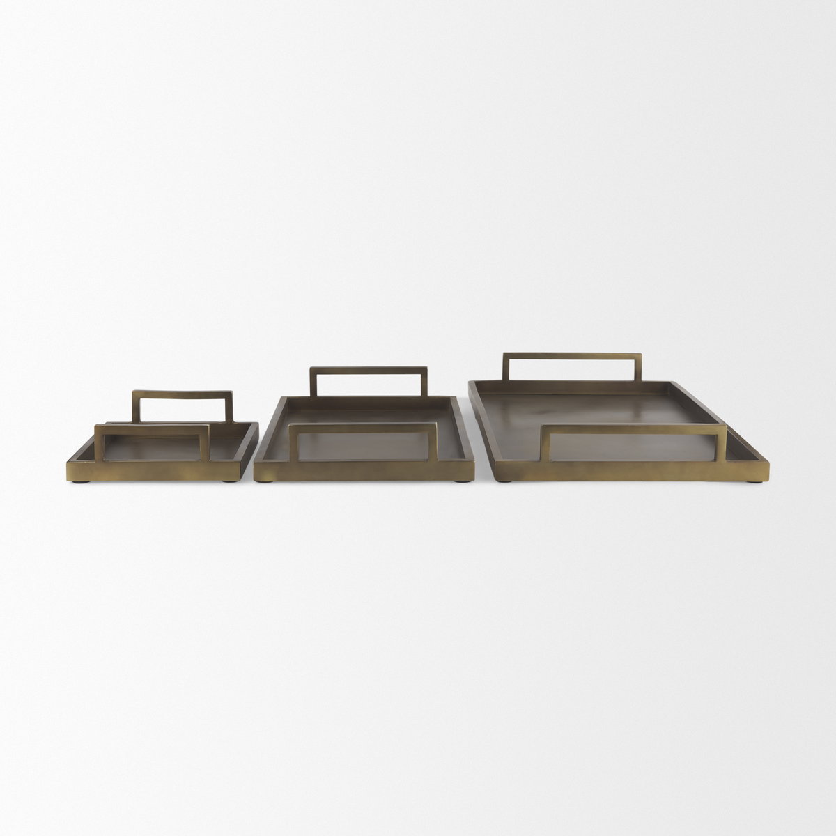 Shay Aluminium Tray - Medium, Decorative Tray by Mercana, 17" length x 12" width x 3" height View 15