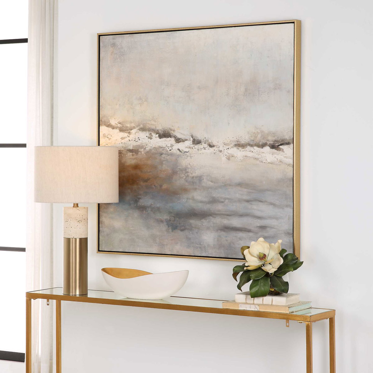 Storm Clouds Abstract Hand Painted Art, by Uttermost, 43.25" width x 43.25" height x 2.25" depth View 4
