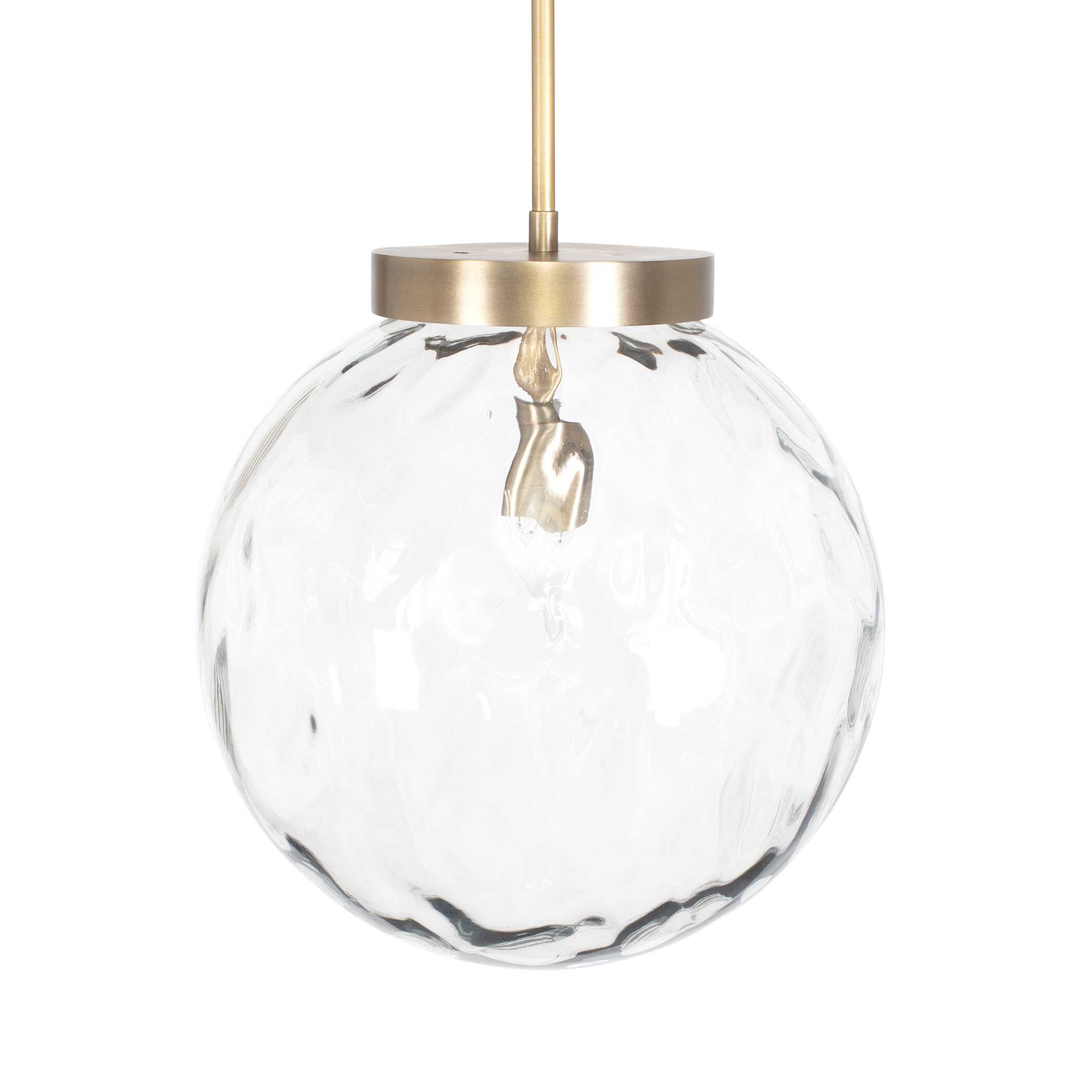 Gaia 1 Light Watered Glass Pendant, Ceiling Light by Uttermost, 14.75" width x 15.5" height x 14.75" diameter x 14.75" depth View 4