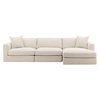 Erica Chaise Sectional Taupe, Sectional Sofa by Dovetail, 116.75" width x 24.5" height x 63.75" depth thumbnail 2
