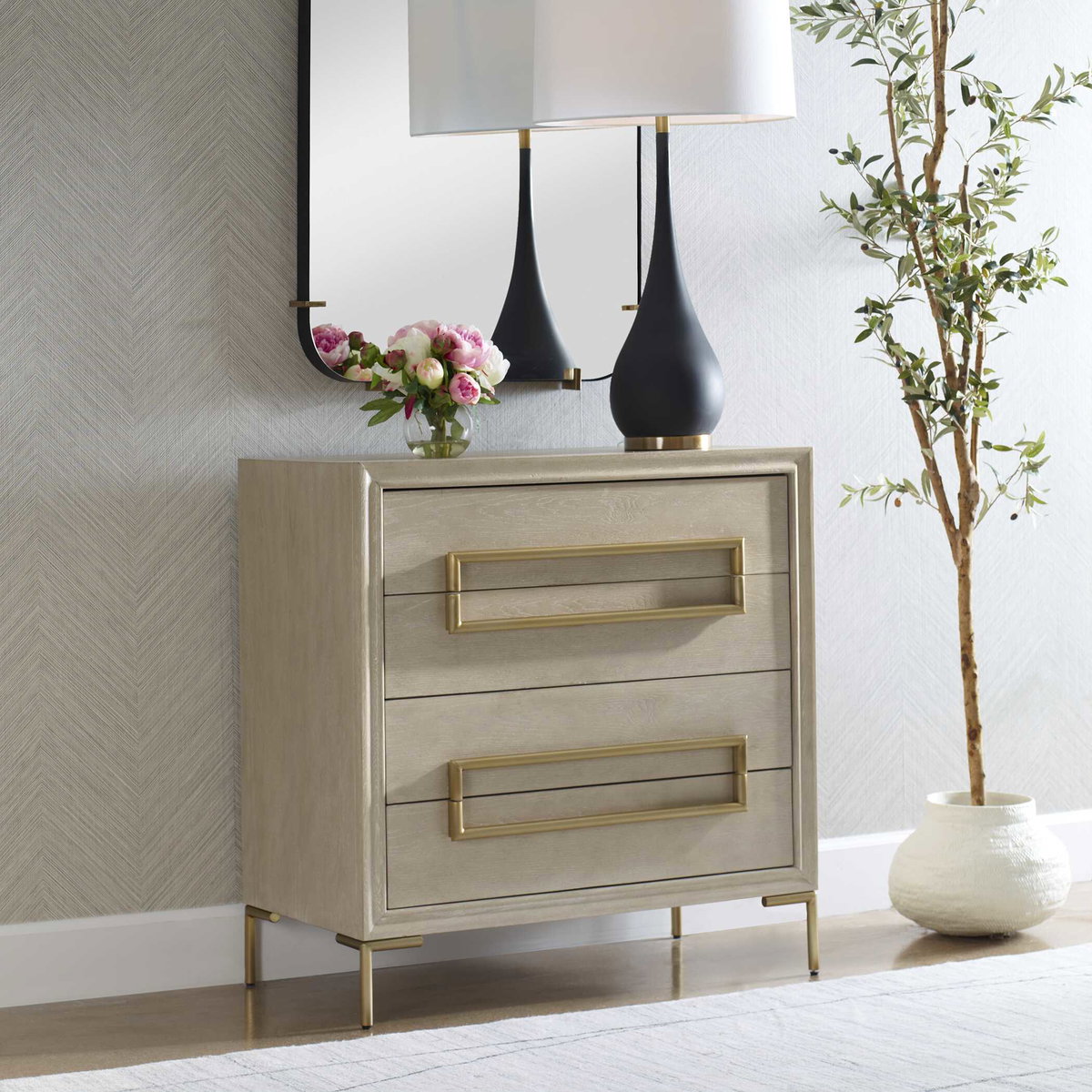 Alessia Light Oak Accent Chest, Cabinets & Chest by Uttermost, 34" width x 35" height x 18" depth View 4
