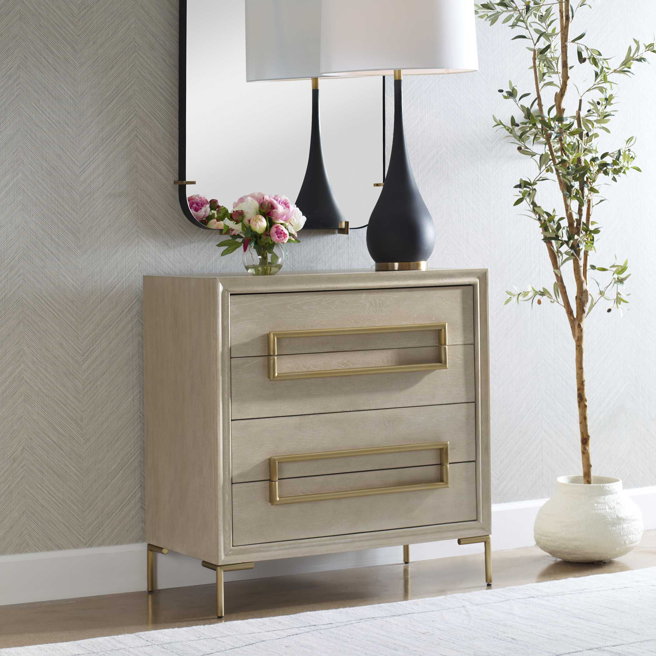 Alessia Light Oak Accent Chest, Furniture by Uttermost, 34" width x 35" height x 18" depth View 4
