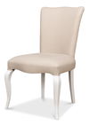 Sidechair, Cortina White W/ Linen Flax, Dining Chair by Sarreid, 23" length x 24" width x 39" height thumbnail 1
