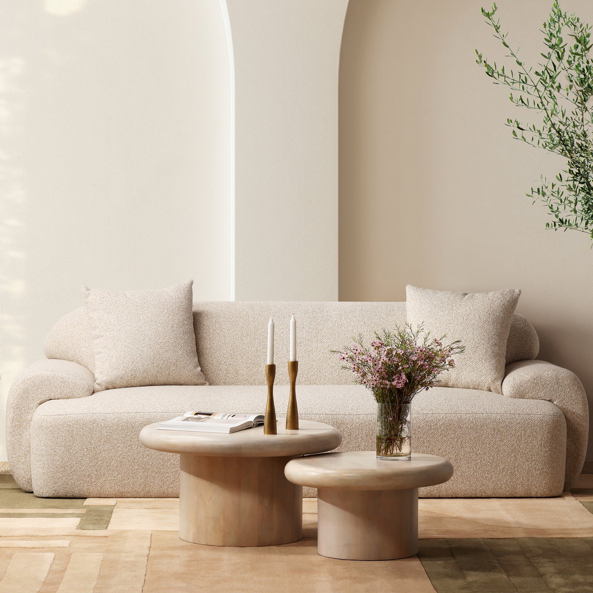 Lavera Coffee Table White, by Dovetail, 30" width x 16.5" height x 30" depth View 4