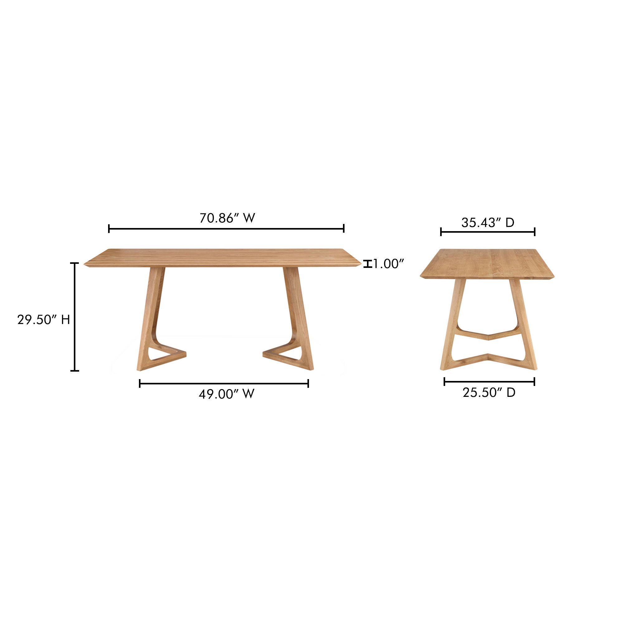 Godenza Rectangular Dining Table Oak large image 