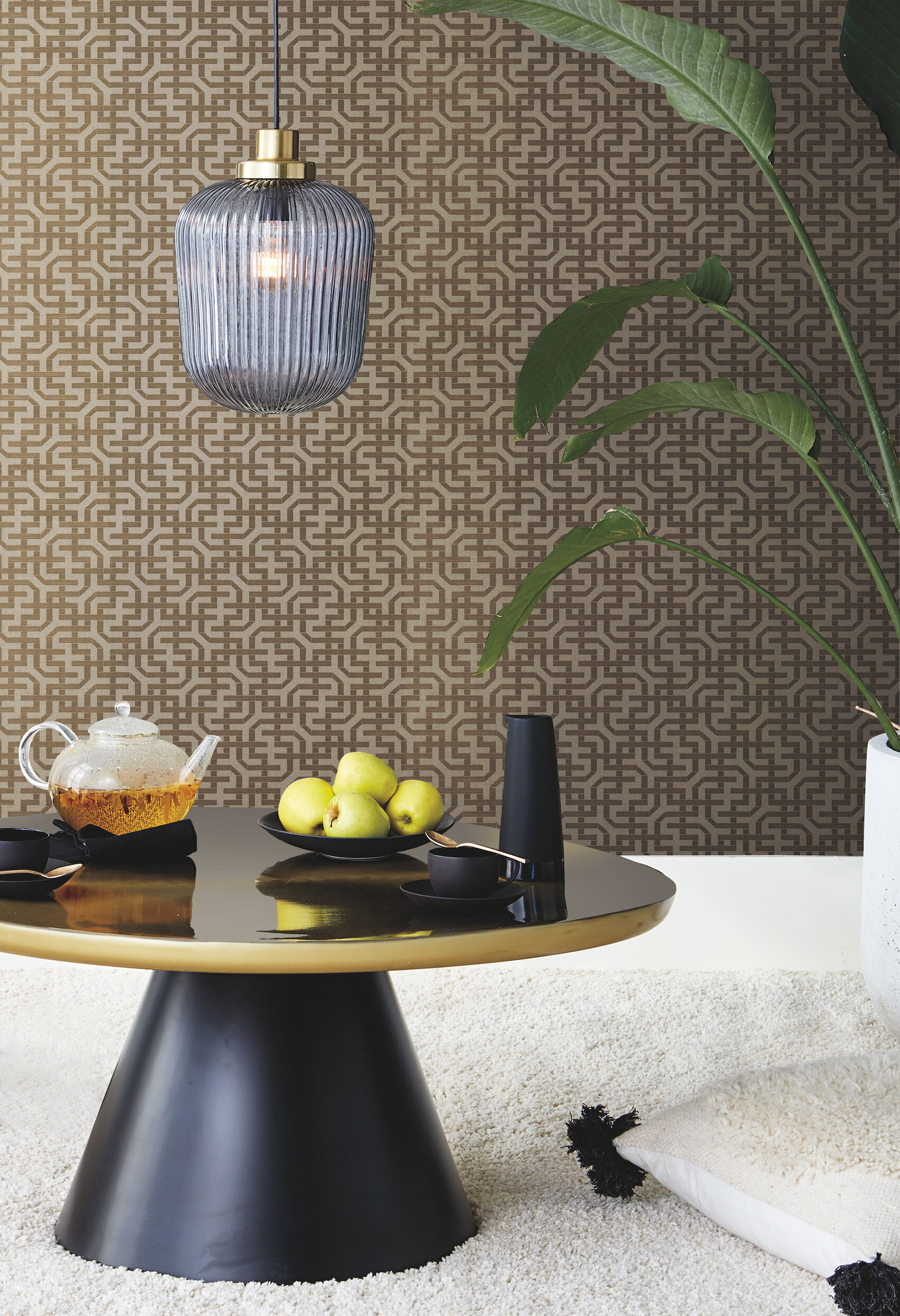 Dynastic Lattice Gold Wallpaper large image 