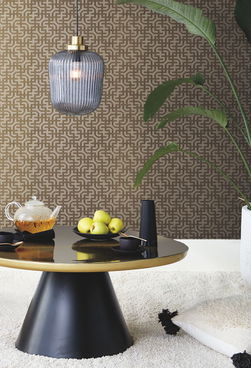 Dynastic Lattice Gold Wallpaper