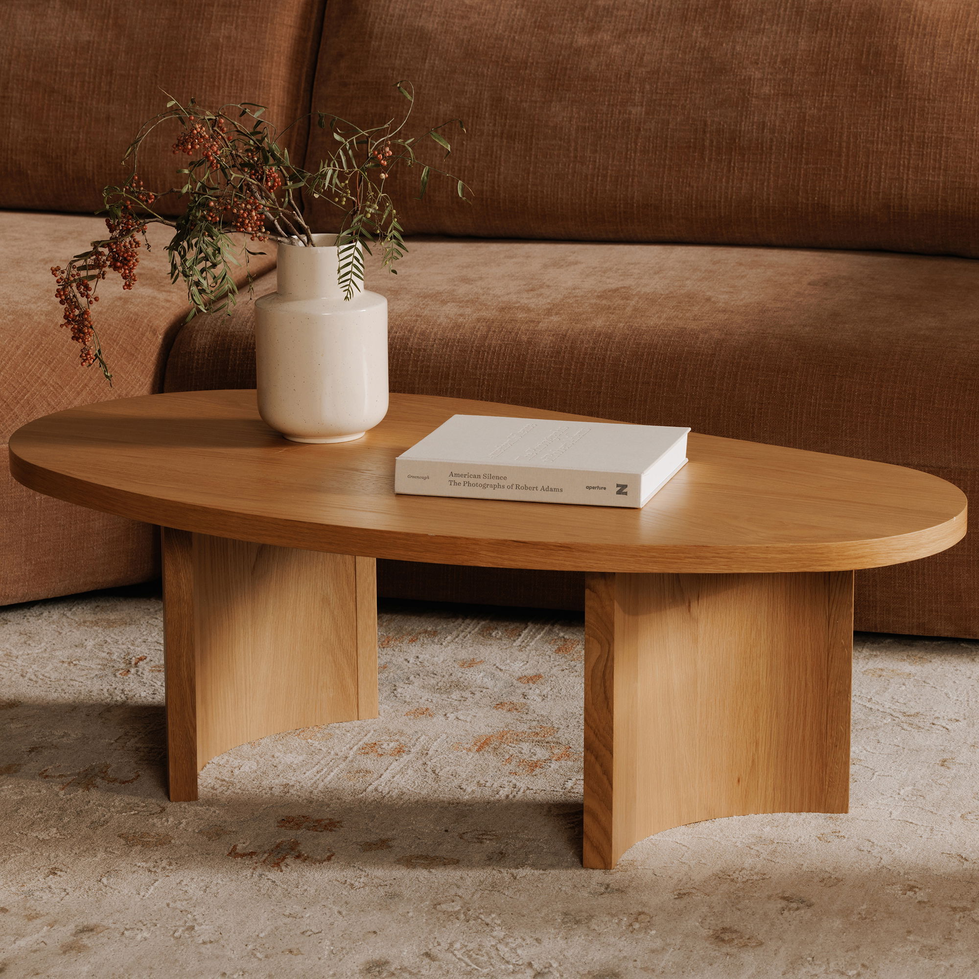 Louise Coffee Table Natural, by Moe's Home, 48" width x 16" height x 25.5" depth View 6