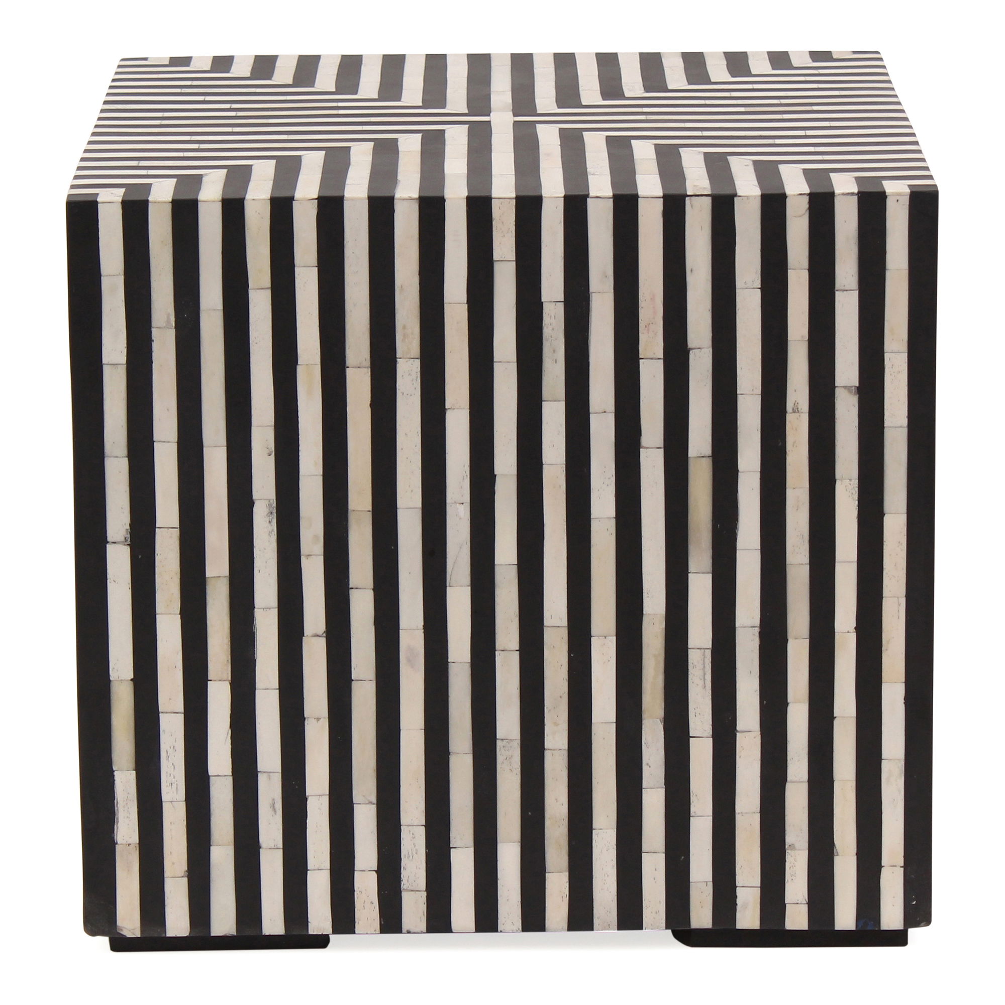 Terning Side Table Black And White, Side & End Table by Moe's Home, 18" width x 16" height x 18" depth View 1