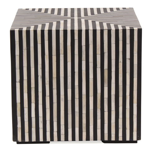 Terning Side Table Black And White