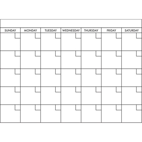 Basics Dry Erase Calendar Peel & Stick Giant Wall Decal
