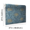 French Marigold Blue & Gold Wallpaper thumbnail 1