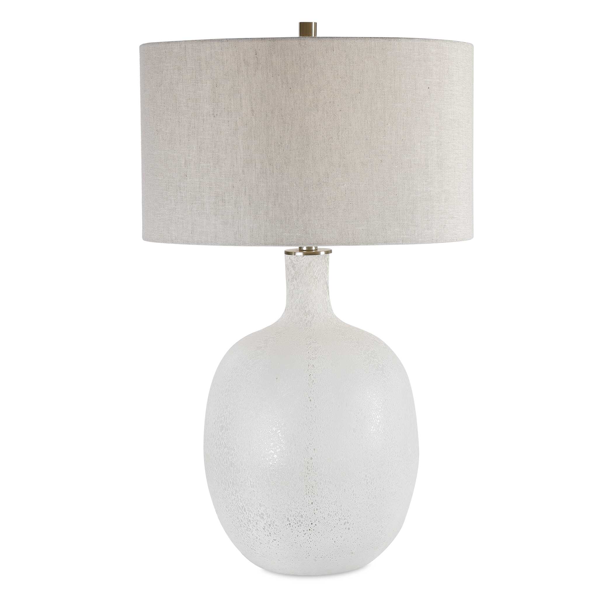 Whiteout Mottled Glass Table Lamp, by Uttermost, 18" width x 29.75" height x 18" depth View 1