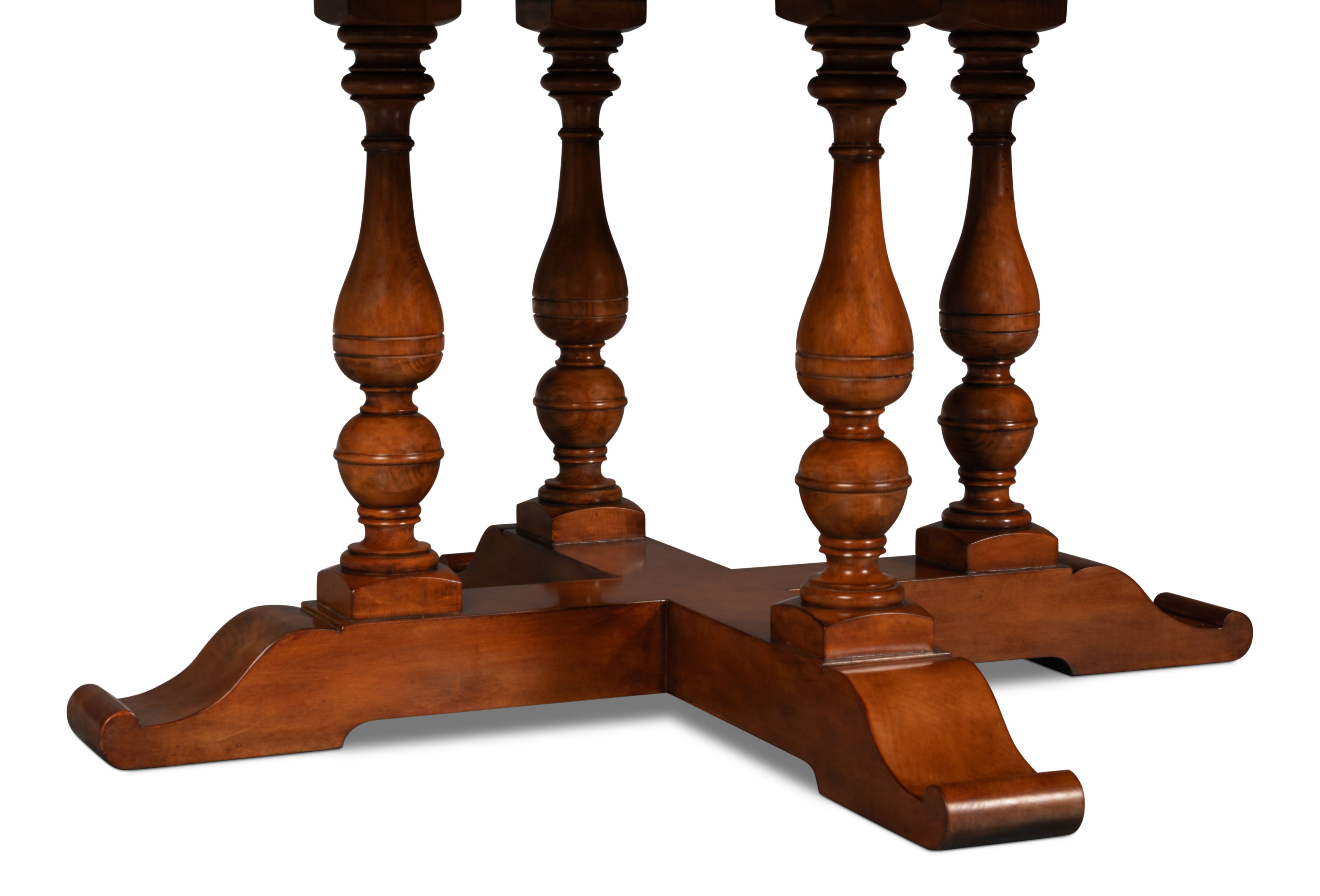 Walnut Jupe Dining Table, Ex-Large, by Sarreid, 80" length x 80" width x 30" height View 6