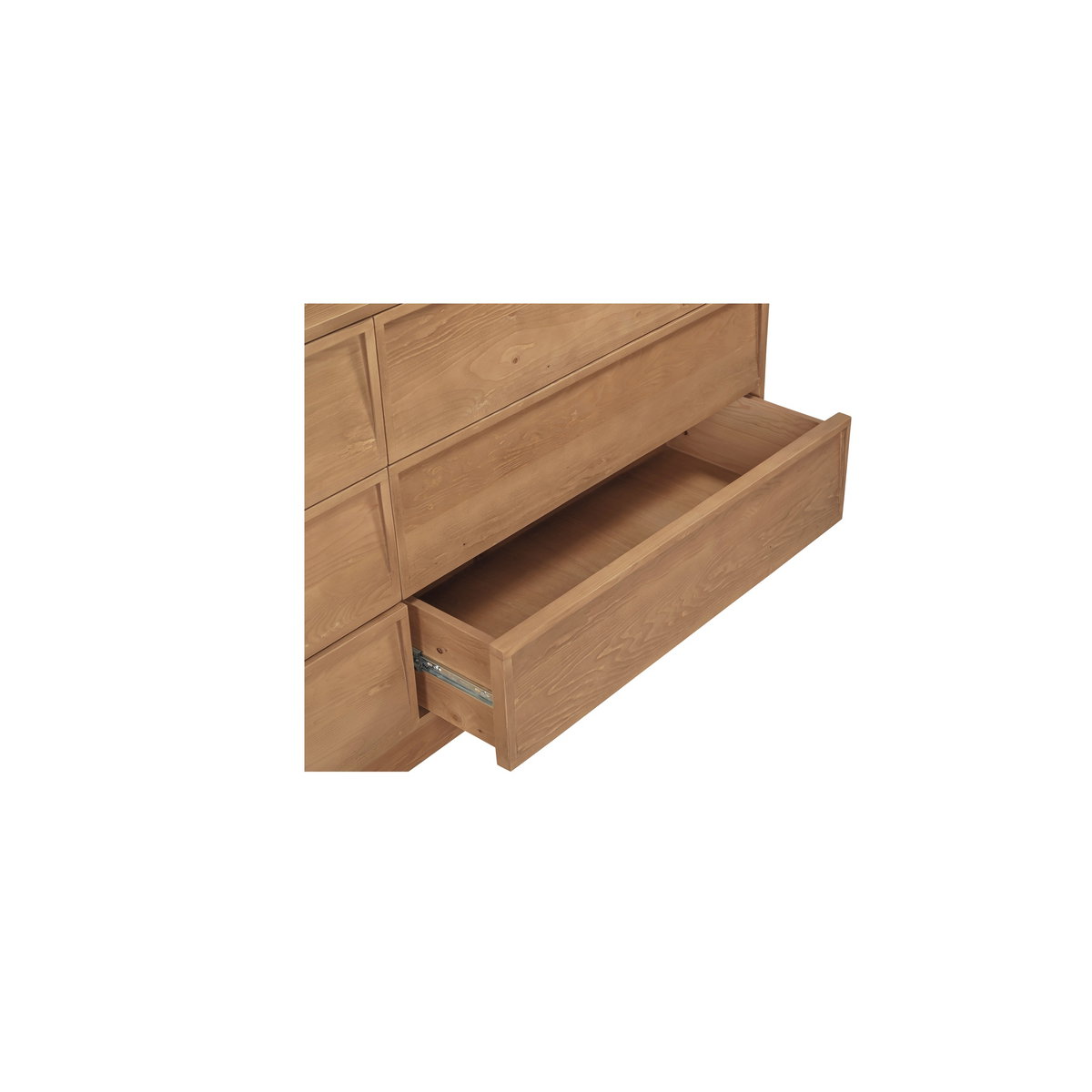 Hudson 6 Drawer Dresser Natural, by Moe's Home, 72" width x 30" height x 20" depth View 5