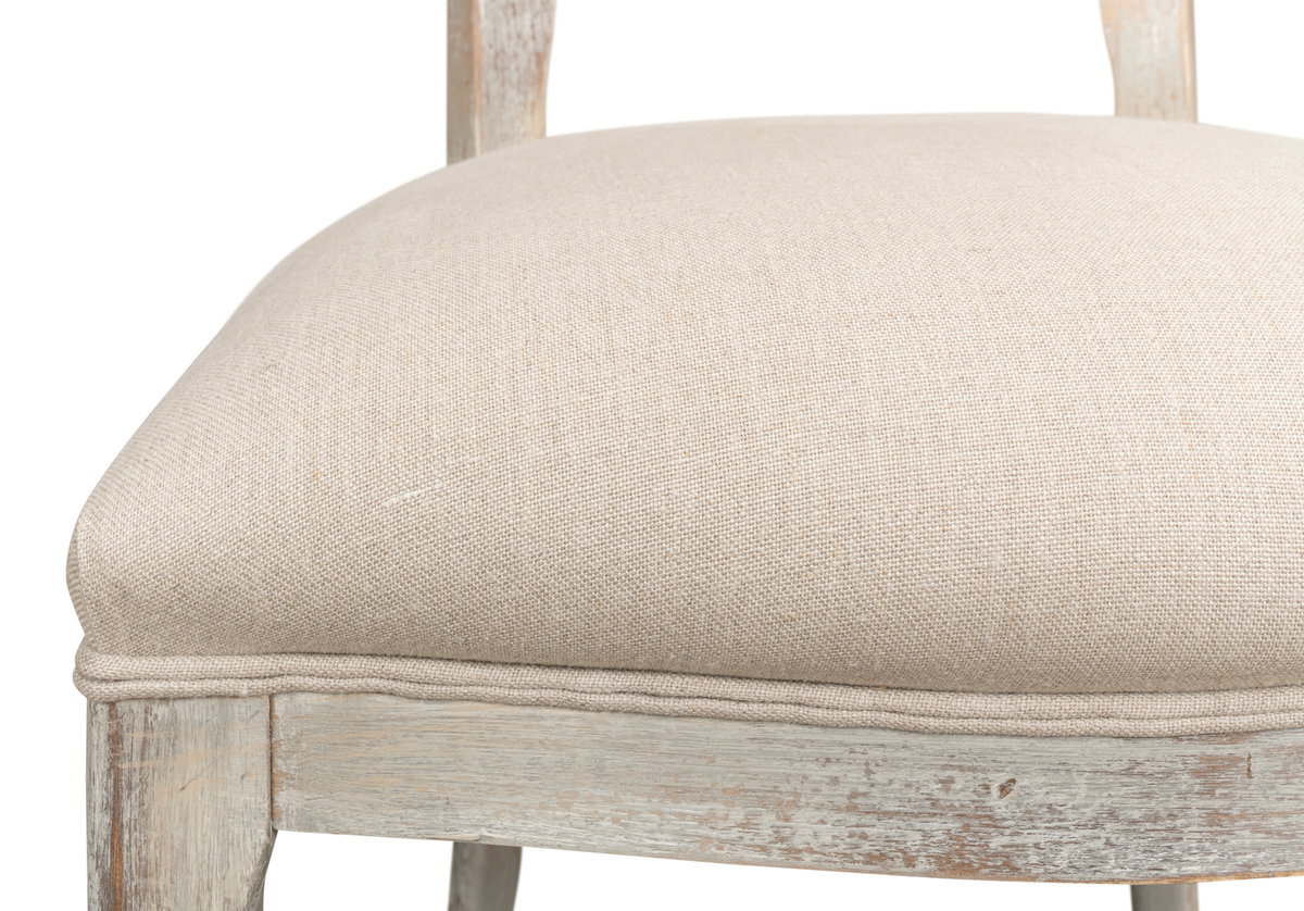 Oval Cane Back S/Chair  Grey Oak  Flax, by Sarreid, 2' length x 1'9" width x 3'5" height View 4