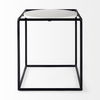 Austen 20L x 20W x 22H Round White Marble Top with Black Metal Frame Side Table thumbnail 4