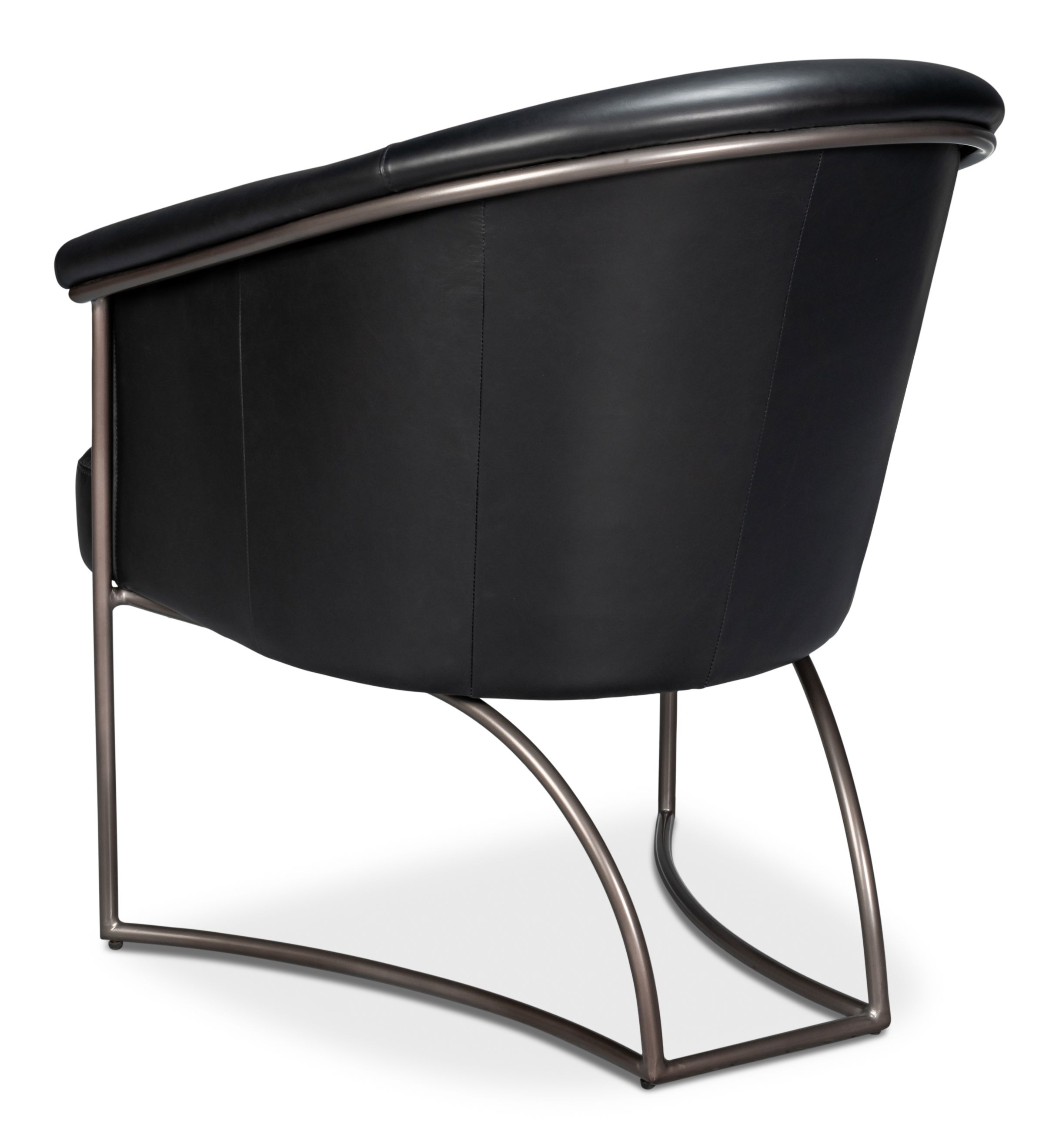 Nagel Distilled Leather Chair,Onyx Black large image 