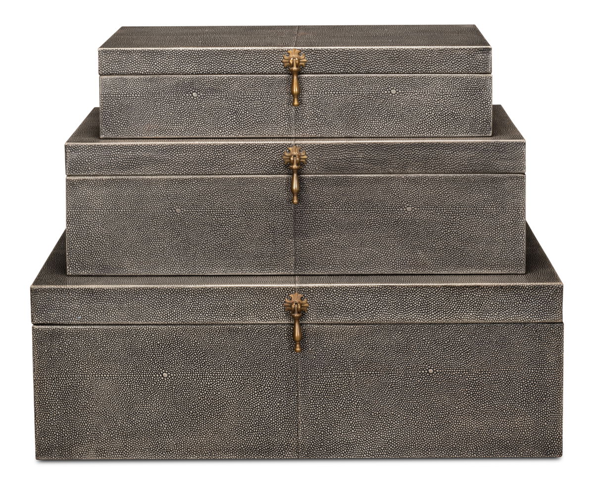 Cosmos Nesting Boxes  Set Of Three, by Sarreid, 1'4" length x 2' width x 8" height View 2