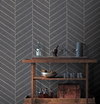 Atelier Herringbone Dark Grey Wallpaper, by York Wall, 24' length x 3' width x 0.02" depth thumbnail 3