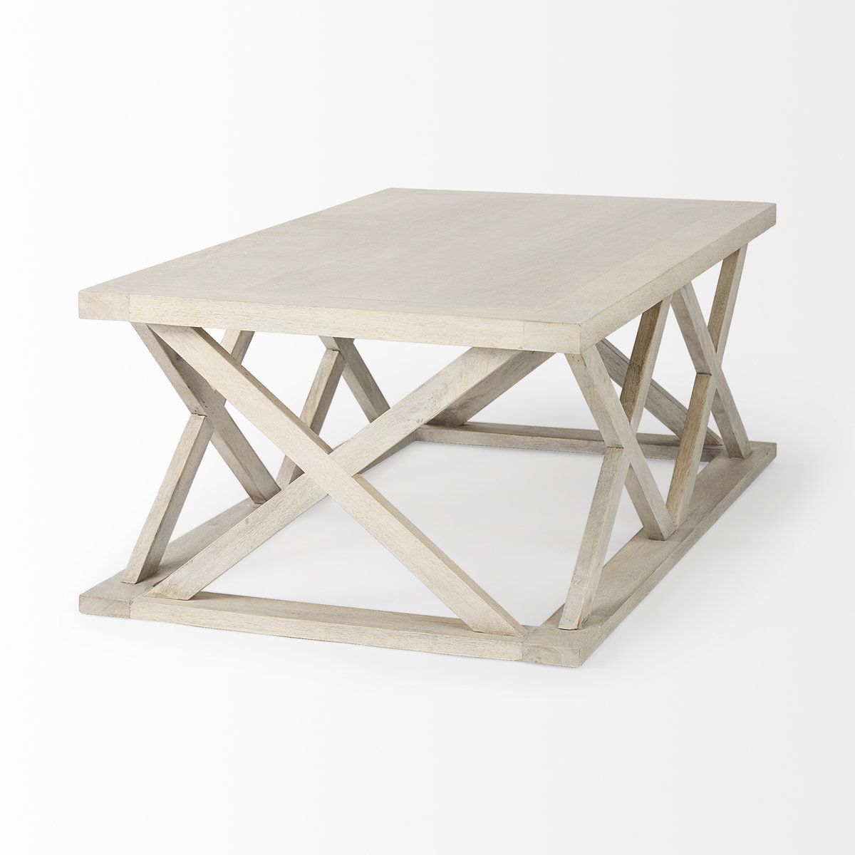 Forsey  Blonde Wood Rectangular Coffee Table, by Mercana, 48" length x 28" width x 17.5" height View 5
