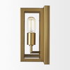 Cairn Brushed Gold Metal with Glass 1-Light Wall Sconce, by Mercana, 7.87" length x 5.12" width x 10.63" height thumbnail 4
