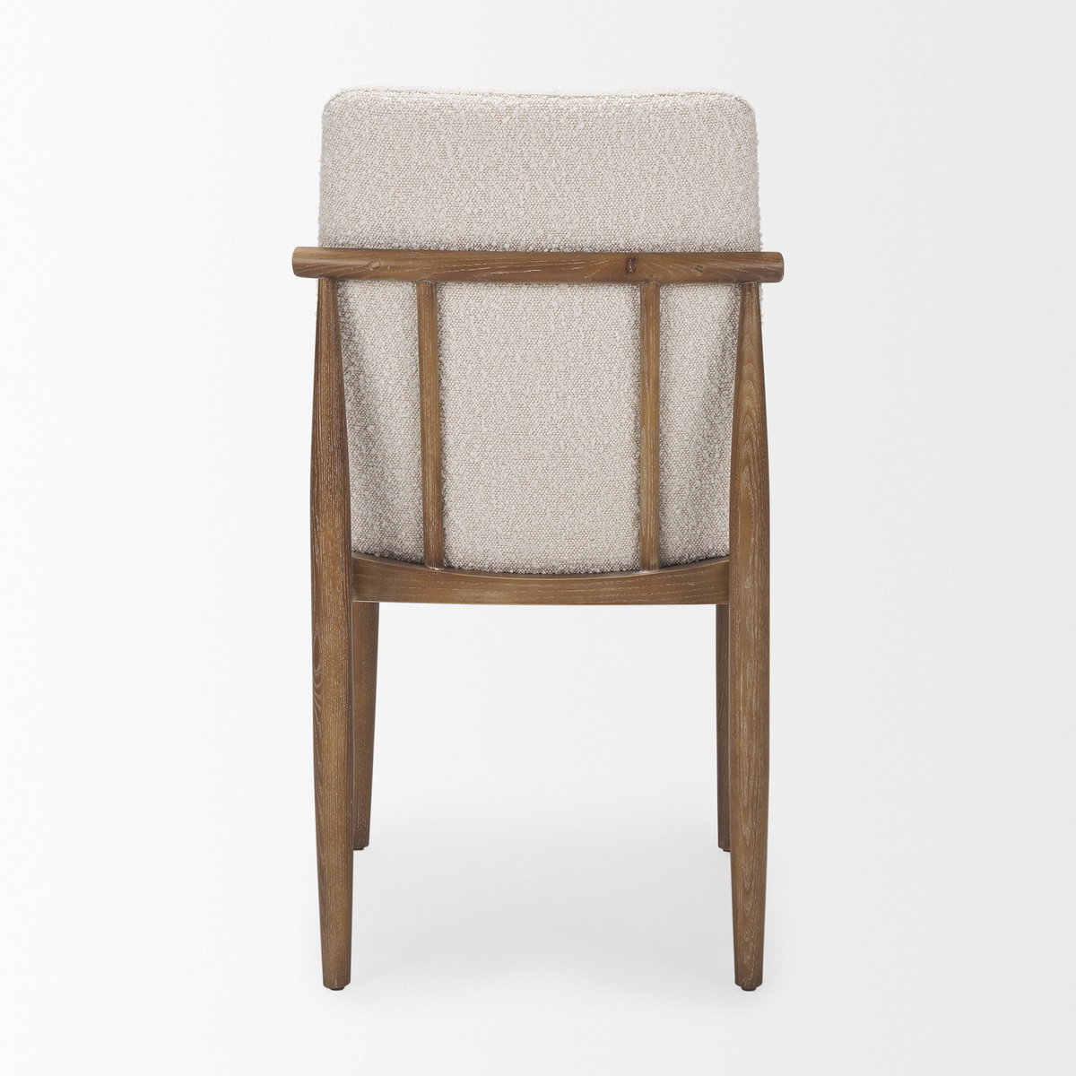 Cavett Curved Back Dining Side Chair | Cream Boucle with Wood, Dining Chair by Mercana, 18" length x 24.21" width x 33.46" height View 10