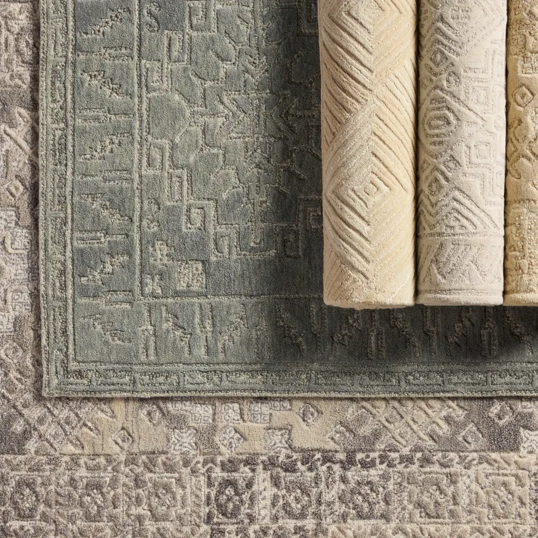 Handmade Tufted Wool Area Rug in Beige large image 