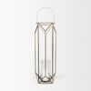 Ivy Large Gold Metal Geometric Cage Candle Holder Lantern, Lighting by Mercana, 10.24" length x 10.24" width x 36.02" height thumbnail 5