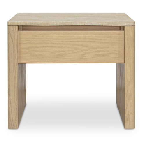 Blake Nightstand Beige Travertine