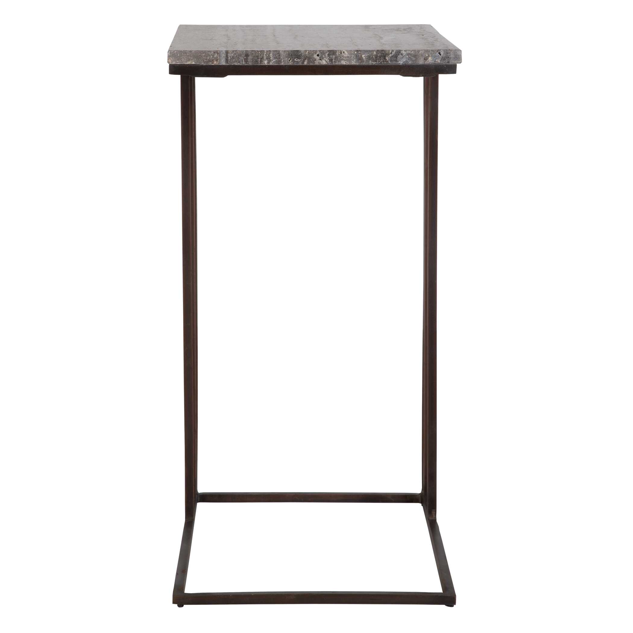 Theodore Travertine Accent Table, Furniture by Uttermost, 16" width x 23" height x 12" depth View 5