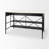 Amika White Marble Top Black Metal Base Kitchen Island thumbnail 8