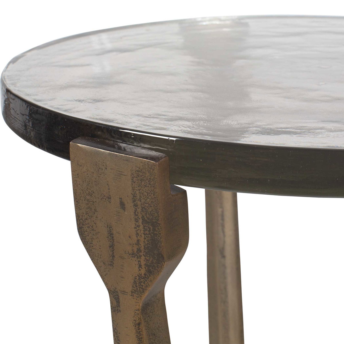Bohdi Outdoor Brass Accent Table, Outdoor Table by Uttermost, 1'3" width x 1'10" height x 1'3" depth View 6
