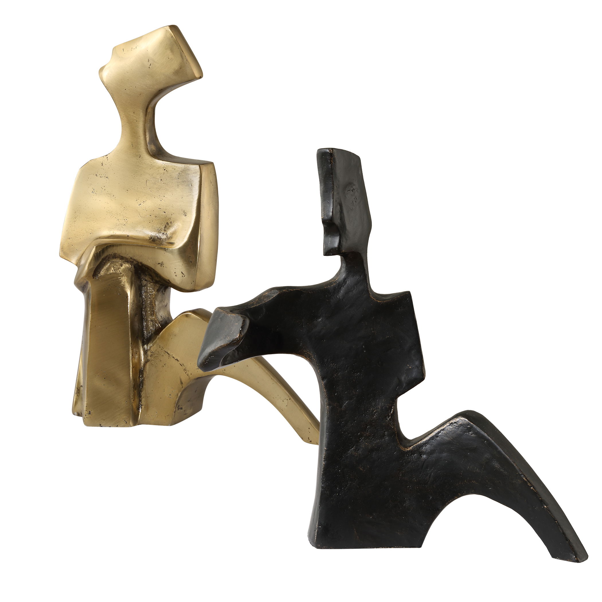 Affection Bronze Gold Sculpture, S/2 large image 