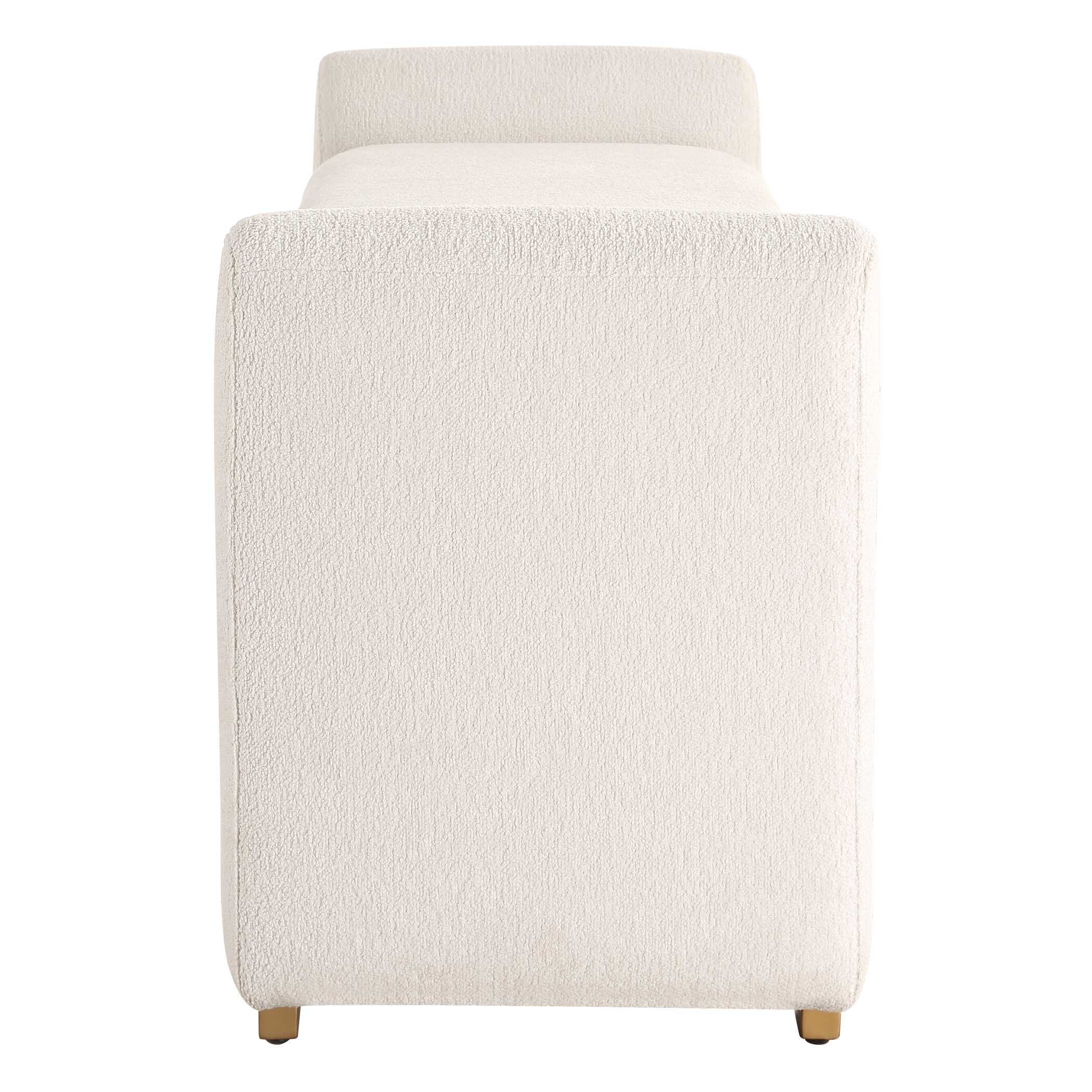 Caliste Ivory Bench, Furniture by Uttermost, 55.5" width x 21.25" height x 16.5" depth View 5