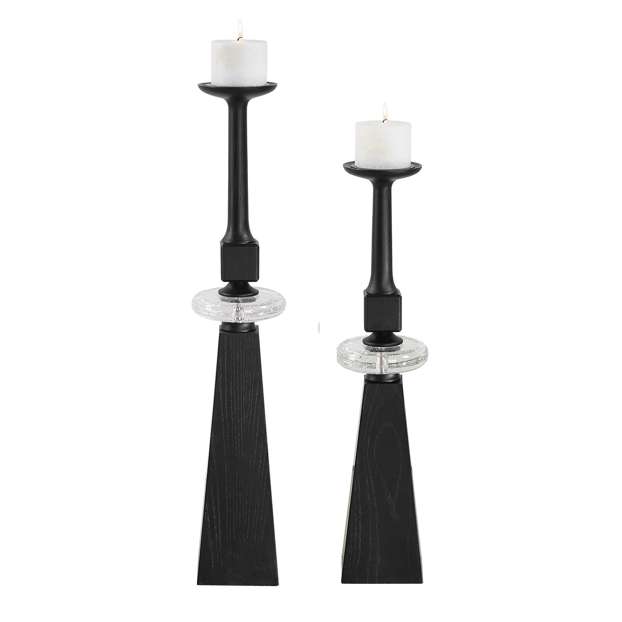 Ebon Glow Floor Candleholders Set/2, Decorative by Uttermost, 7" width x 36" height x 7" depth View 4