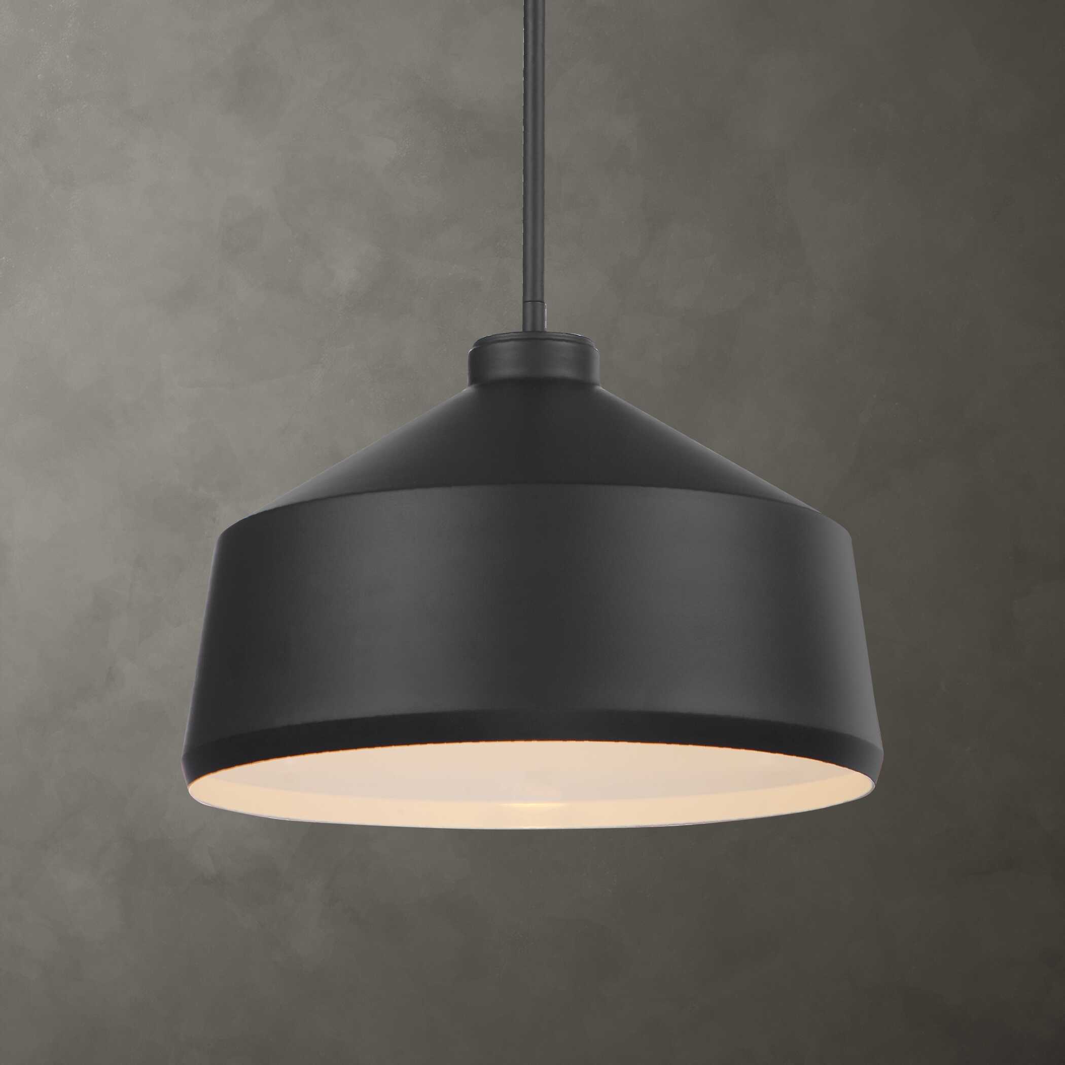 Holgate 1 Light Black Pendant, Ceiling Light by Uttermost, 14" width x 10" height x 14" diameter x 14" depth View 7
