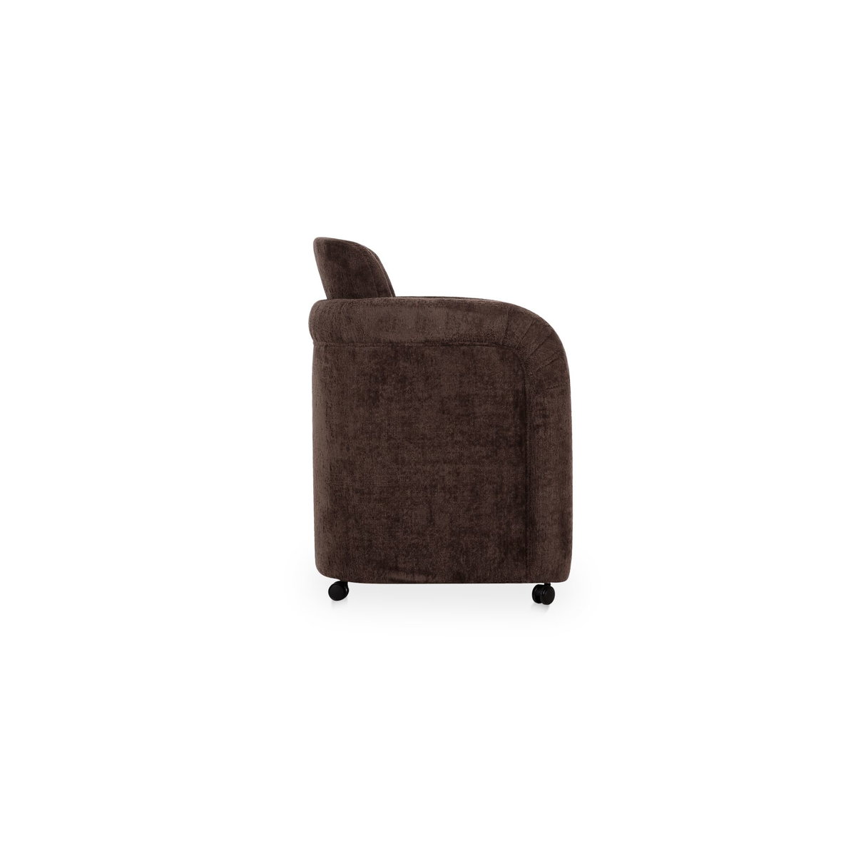 Mesto Rolling Dining Chair Dark Brown, by Moe's Home, 26" width x 32.5" height x 25.6" depth View 4