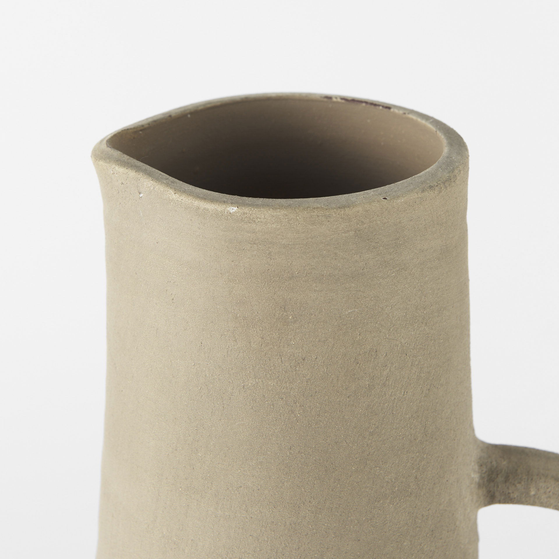 Garand Large 18.8H Two-Toned White Natural Ceramic Jug large image 