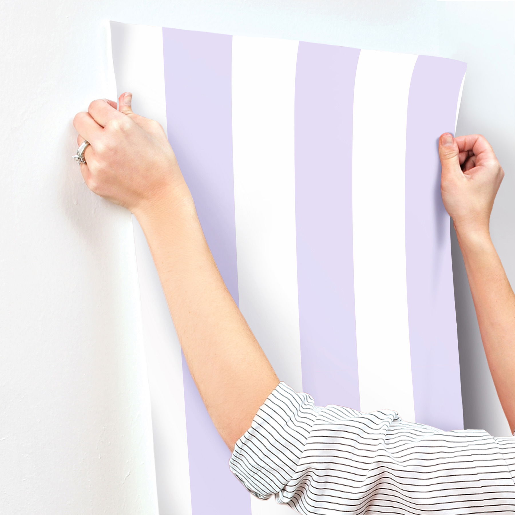 Disney Princess Silk Stripe Purple Wallpaper, by York Wall, 33' length x 1'8.5" width x 0.02" depth View 4