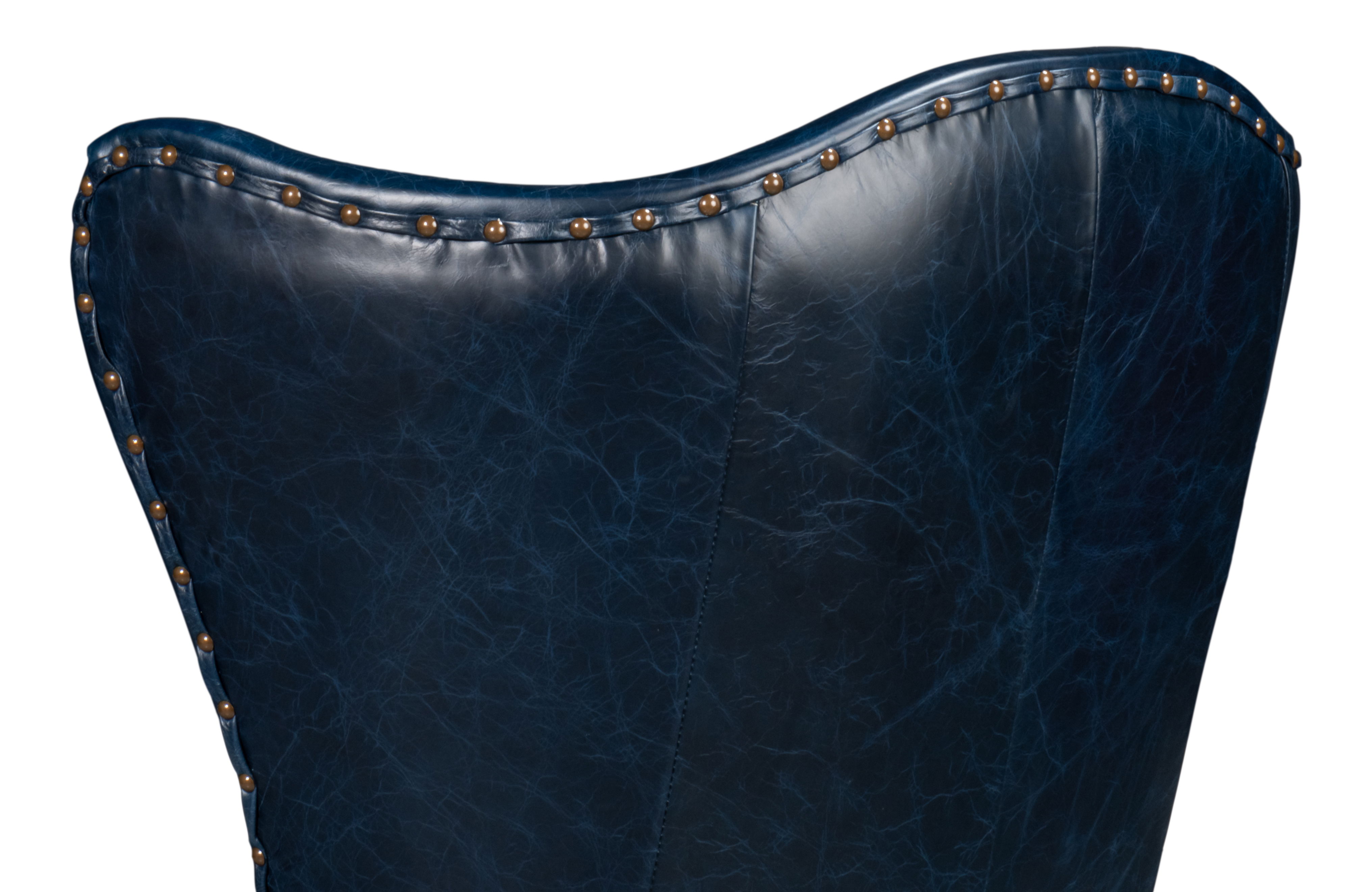 Drake Distilled Leather Chair, Blue large image 