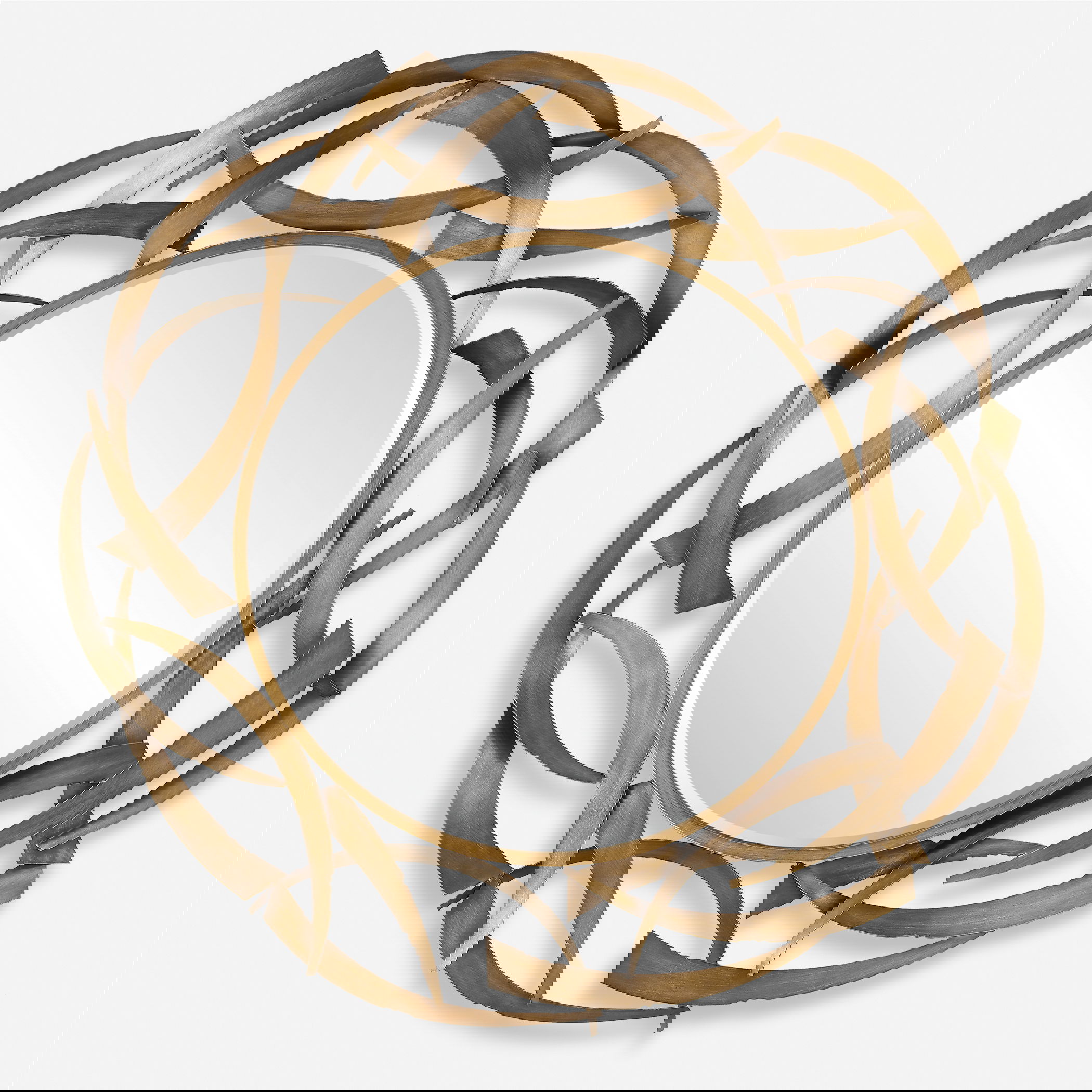 Cutting Edge Bronze Round Mirror, by Uttermost, 55" width x 55" height x 2.5" depth View 1