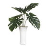 Muse Monstera White Vase Centerpiece, Artificial Plants & Flower by Uttermost, 36" width x 36" height x 36" depth thumbnail 1