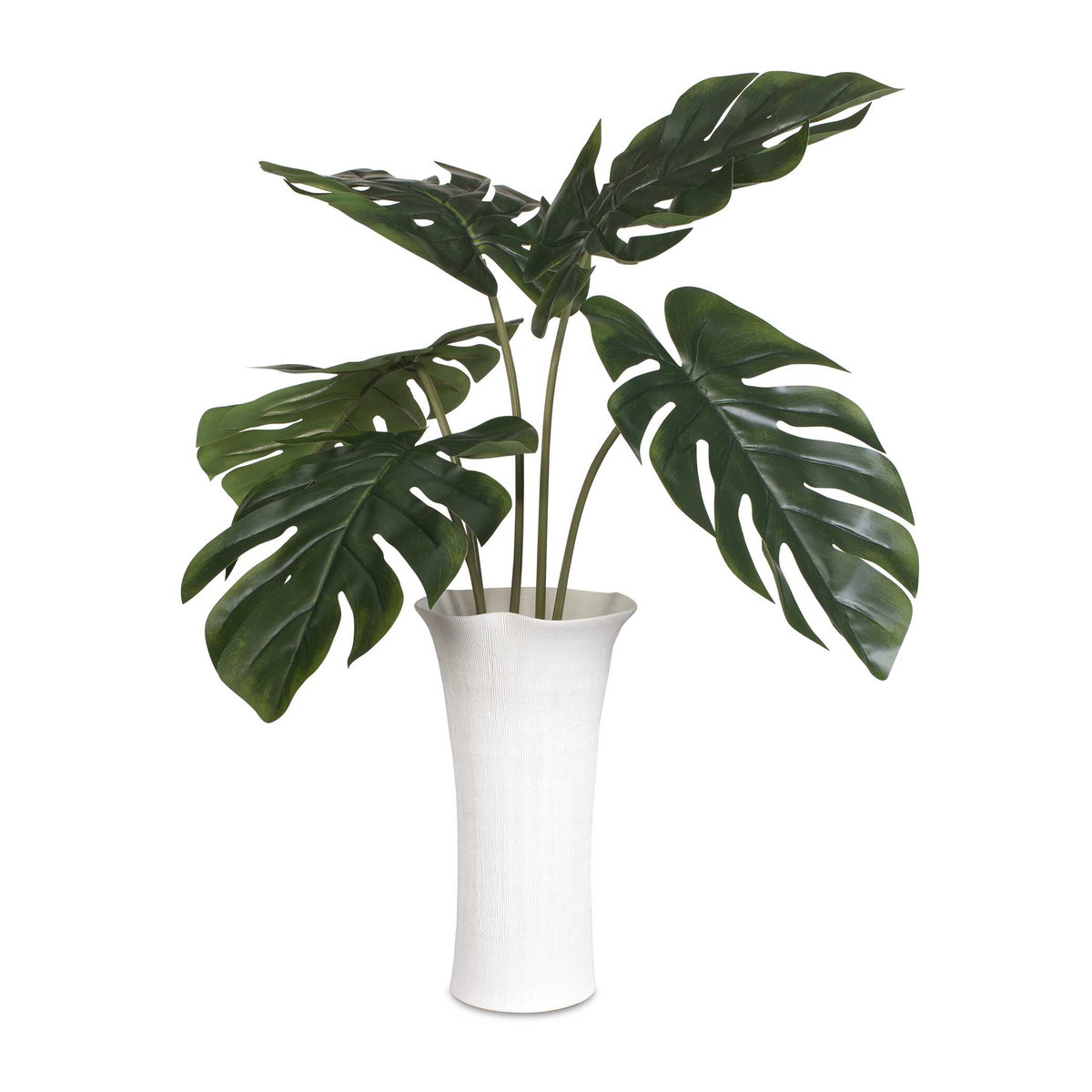 Muse Monstera White Vase Centerpiece, Decorative by Uttermost, 36" width x 36" height x 36" depth View 1