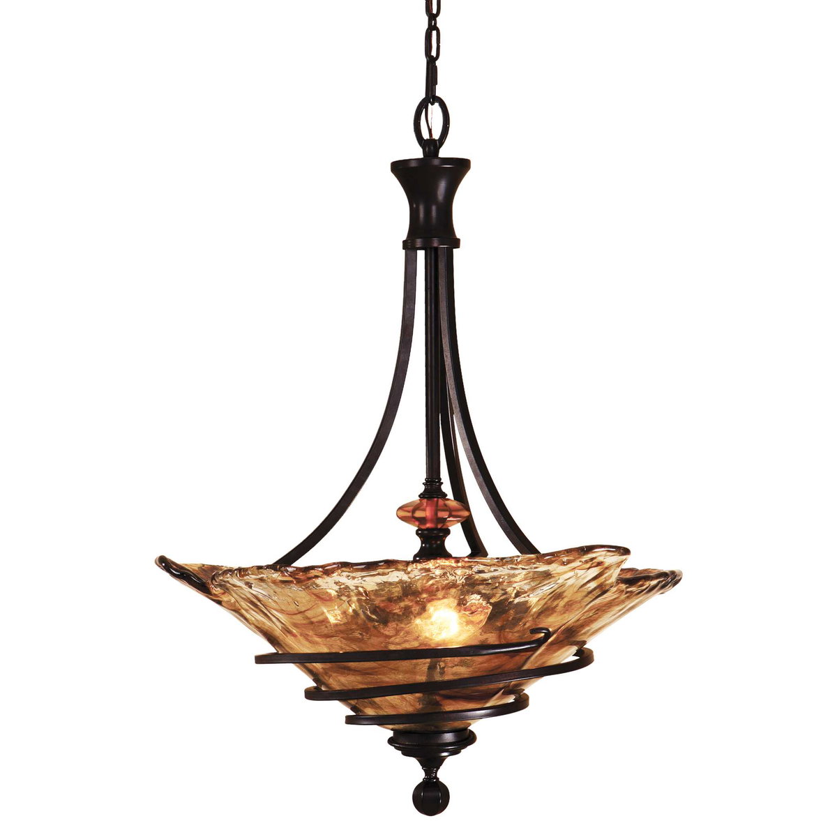 Vitalia 3 Light Oil Rubbed Bronze Pendant, by Uttermost, 1'10.25" width x 2'5.62" height x 1'10.25" diameter x 1'10.25" depth View 1