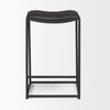 Taniel Backless 27.25in Seat Counter Stool | Black Leather with Metal, Counter & Bar Stool by Mercana, 18" length x 16" width x 27.75" height thumbnail 5