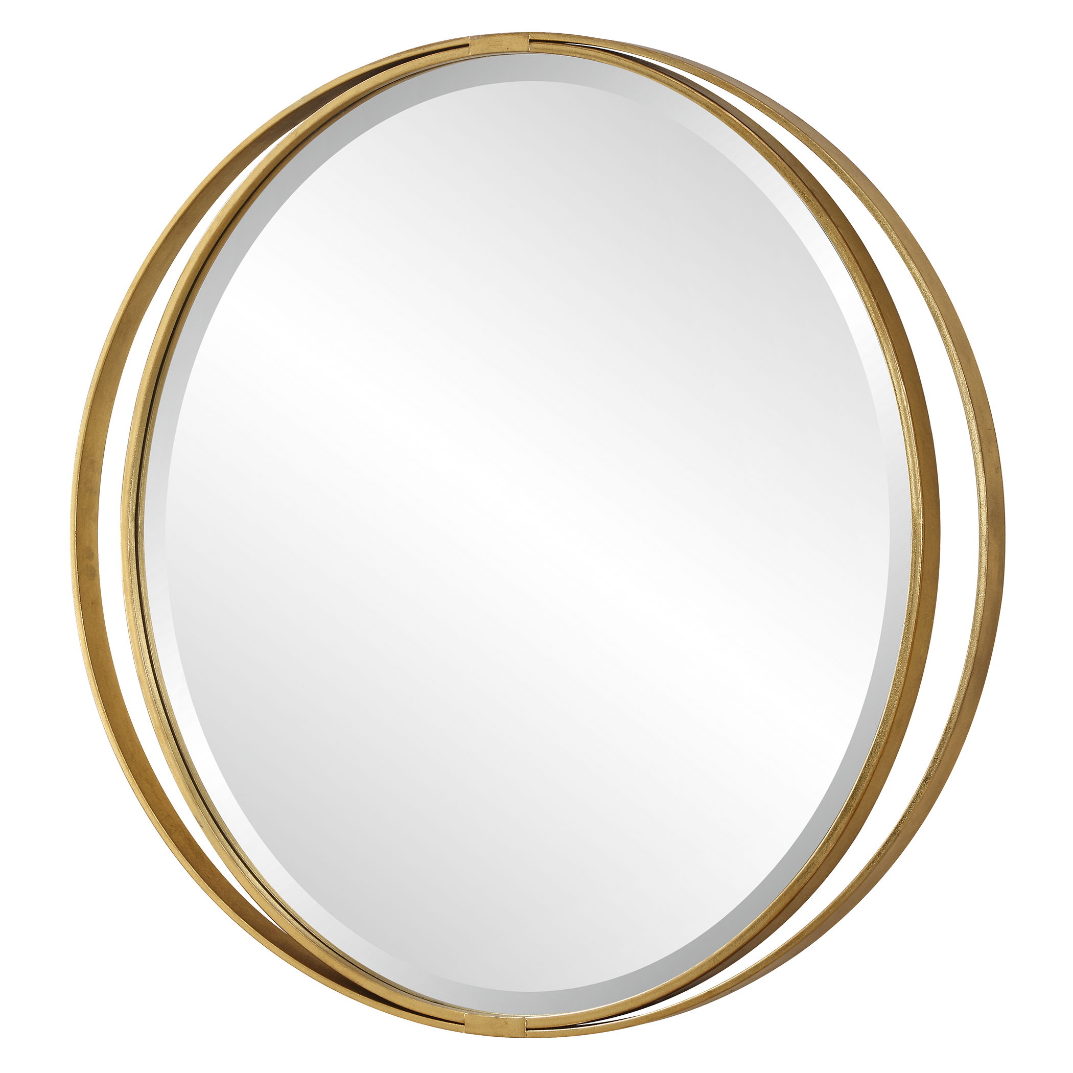 Rhodes Gold Round Mirror large image 