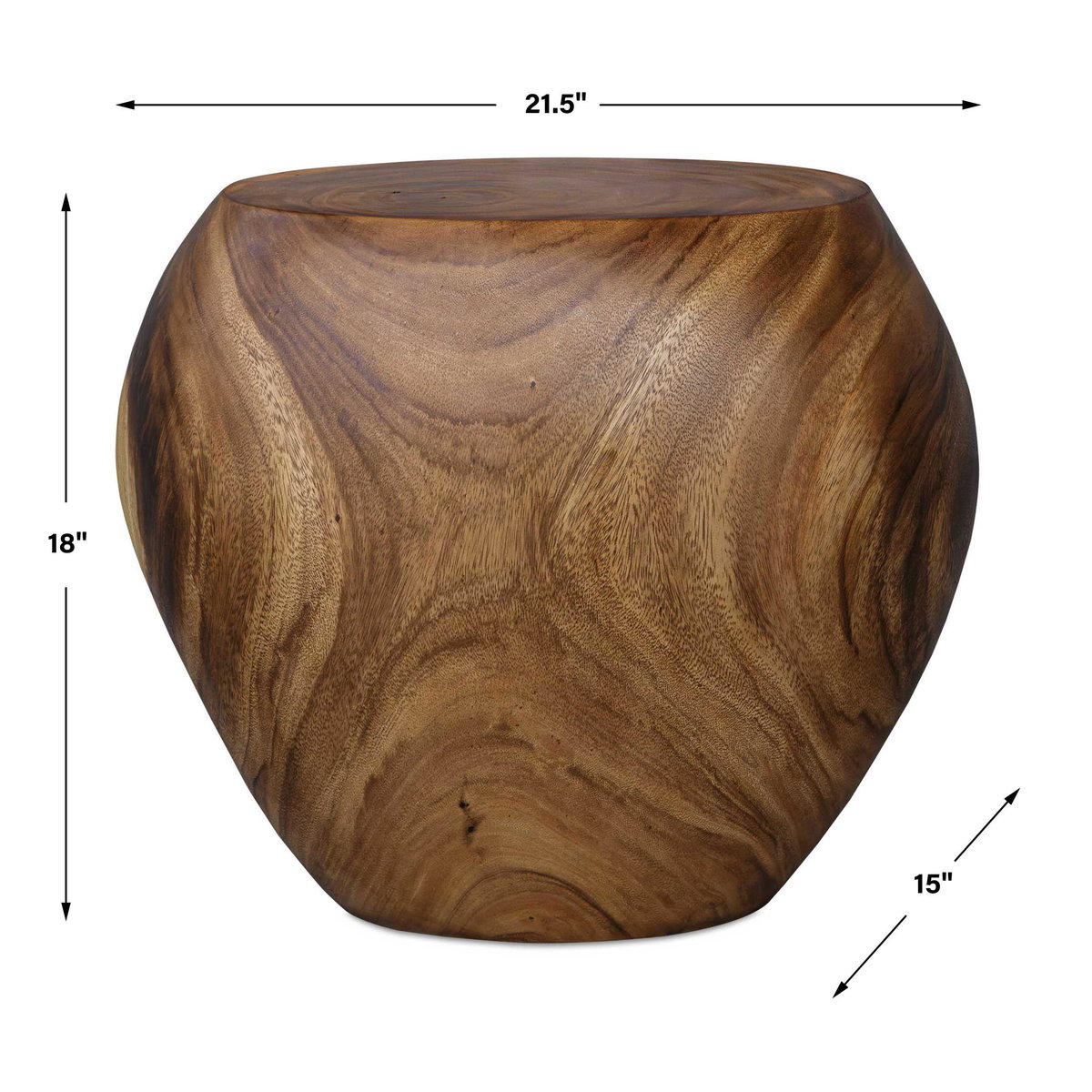 Lomas Solid Wood Accent Stool, Low Stool by Uttermost, 21.5" width x 18" height x 15" depth View 2
