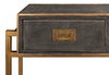 Shagreen Gold & Gray Console, Console Table by Sarreid, 49" length x 12" width x 34" height thumbnail 6